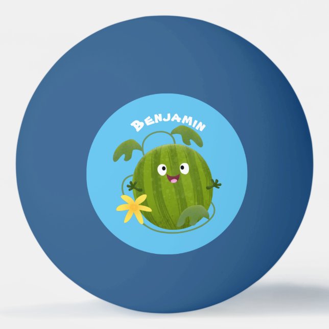 Pelota De Ping Pong Personalizado de la sandía sonriente alegre (Anverso)