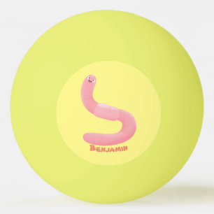 Pelota De Ping Pong Personalizado de lombrices de tierra rosa y alegre