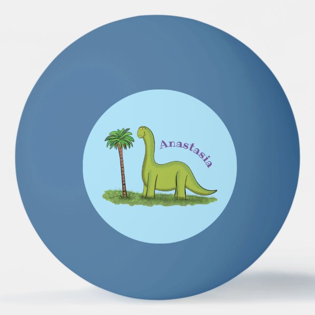 Pelota De Ping Pong Personalizado de los dinosaurios de brontosauro ve (Anverso)
