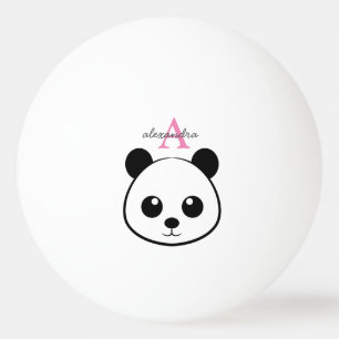 Pelota De Ping Pong Personalizado de oso panda lindo Monograma