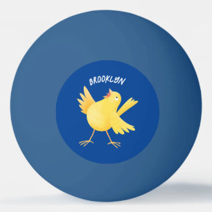 Pelota De Ping Pong Personalizado de pájaro canario amarillo cantando