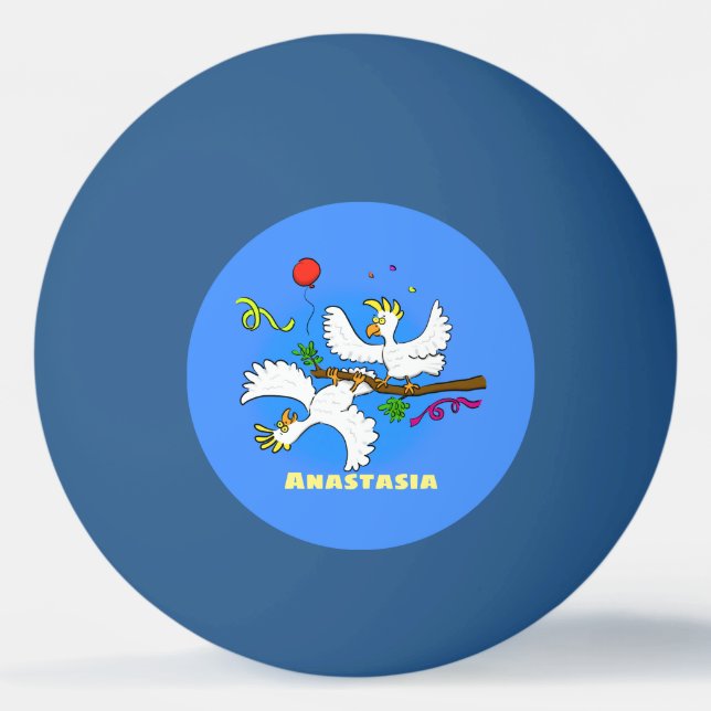 Pelota De Ping Pong Personalizado de pájaros de cacatúa graciosa (Anverso)