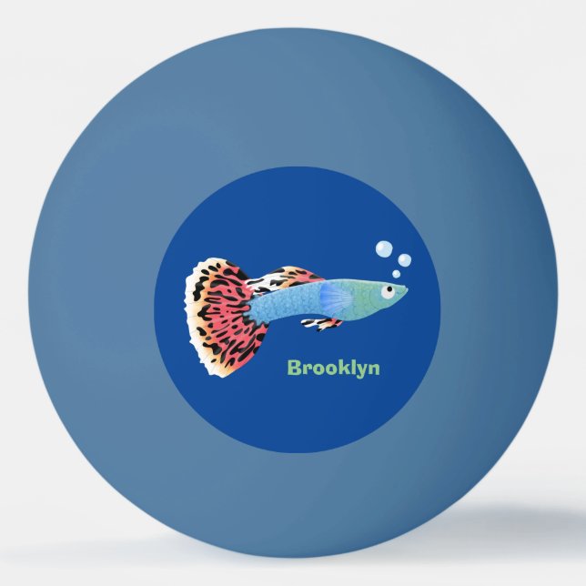 Pelota De Ping Pong Personalizado de peces tropicales adormilados (Anverso)