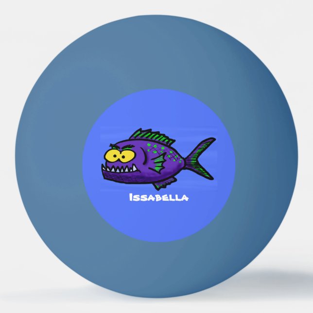 Pelota De Ping Pong Personalizado de pescado piraña (Anverso)