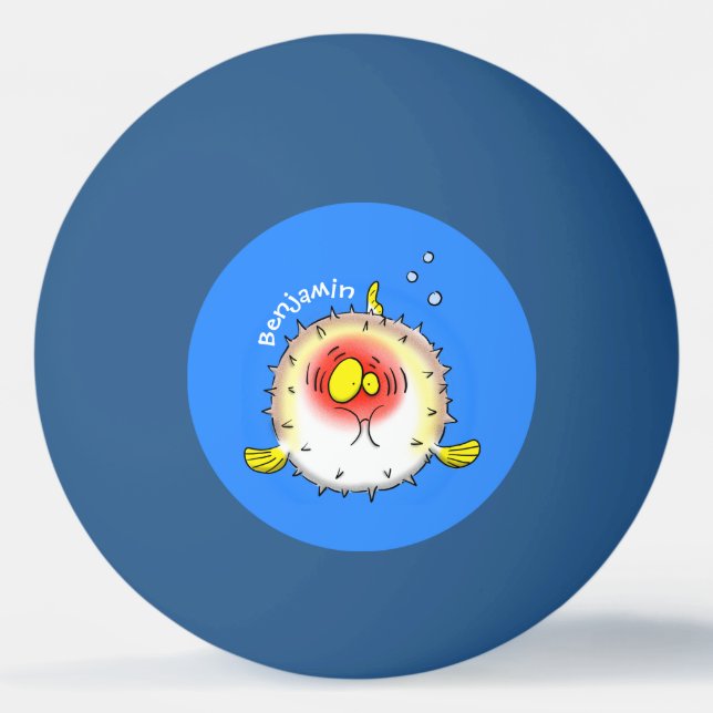 Pelota De Ping Pong Personalizado de pescado porcupy de marisco de pur (Anverso)
