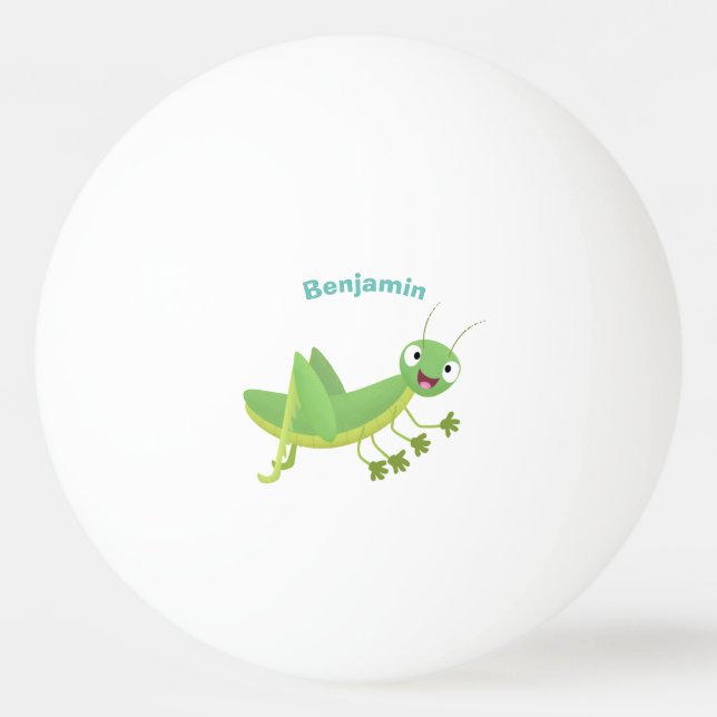 Pelota De Ping Pong Personalizado de saltamontes alegre verde (Anverso)