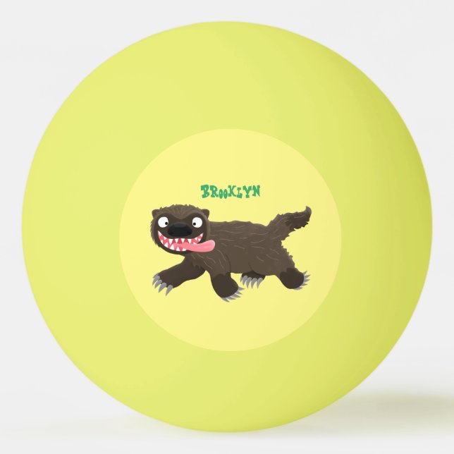Pelota De Ping Pong Personalizado de un animal lobverino hambriento (Anverso)