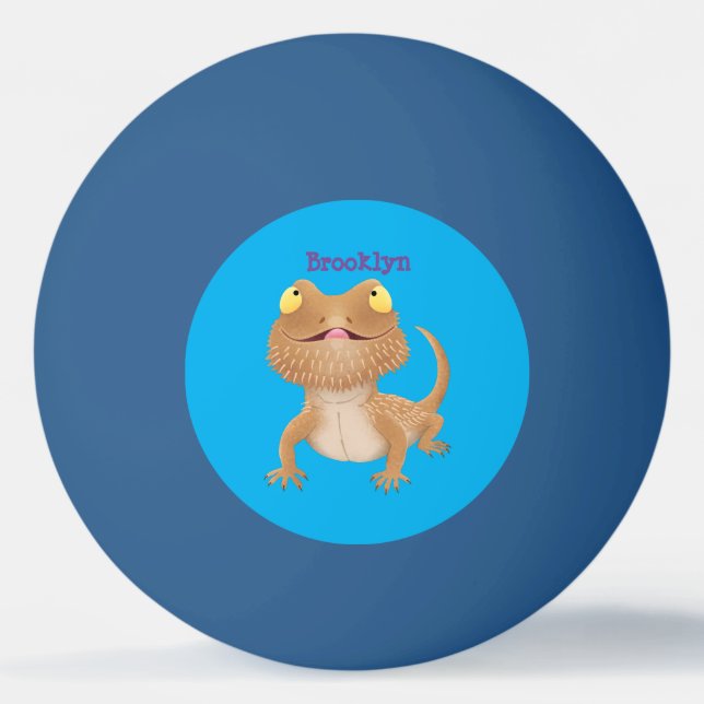 Pelota De Ping Pong Personalizado del lagarto de dragón barbudo (Anverso)