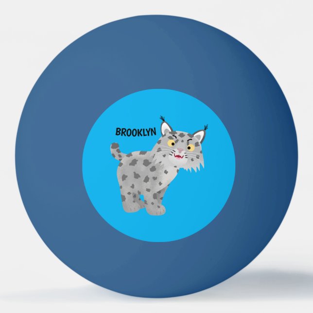 Pelota De Ping Pong Personalizado del lince del bobcat medio (Anverso)