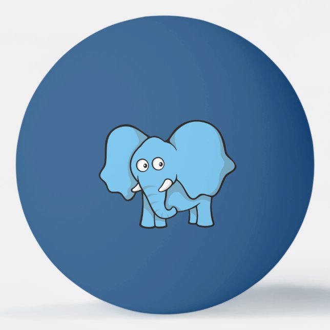 Pelota De Ping Pong Personalizado Elefante Azul (Anverso)