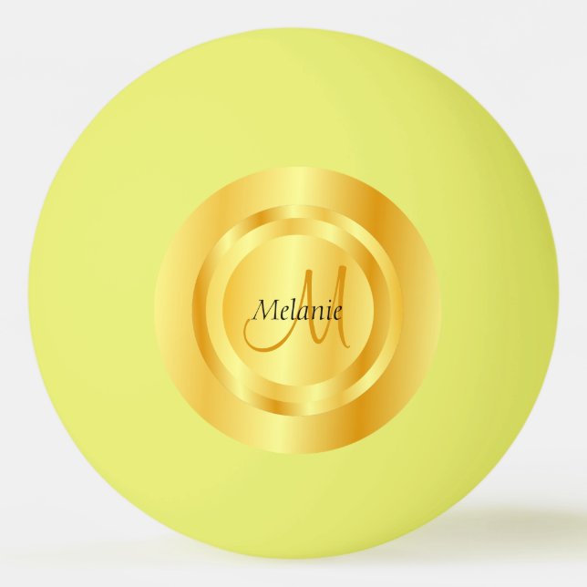 Pelota De Ping Pong Personalizado elegante plantilla de monograma mode (Anverso)