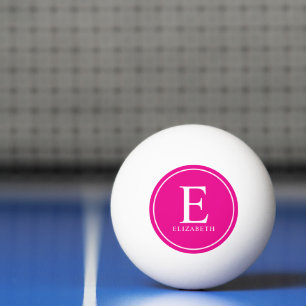 Pelota De Ping Pong Personalizado Modern Template Monograma Nombre Ten