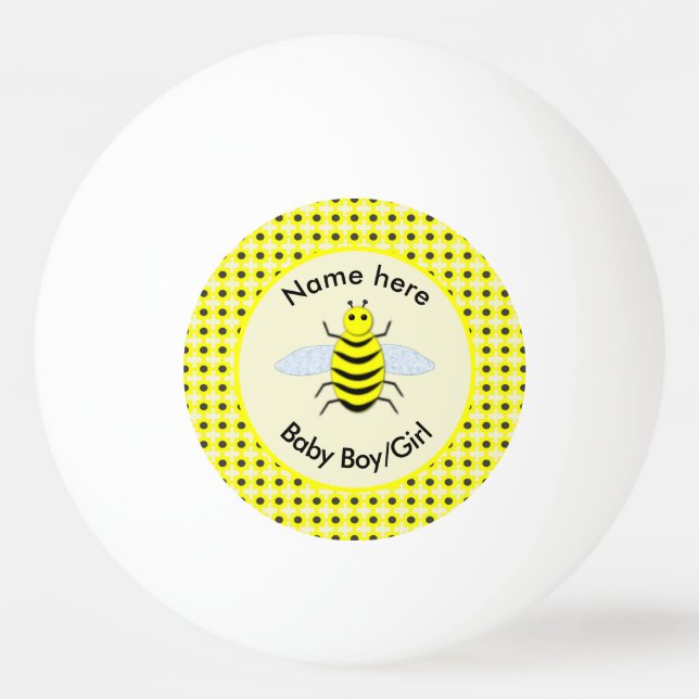 Pelota De Ping Pong Personalizado Neutral de Abeja Amarilla Cuta Géner (Anverso)