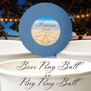 Pelota De Ping Pong Personalizado para siempre   Corazones en arena