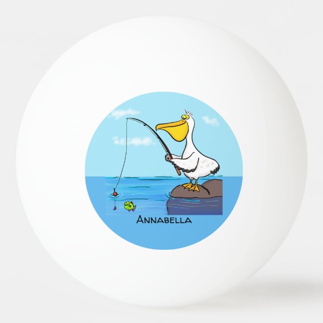 Pelota De Ping Pong Personalizado pelícano de pesca divertida (Anverso)