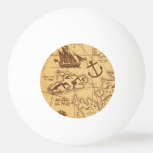 Pelota De Ping Pong Personalizado Pirate mapa punto de tierra Familia