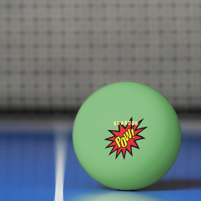 Pelota De Ping Pong Personalizado Super Hero Pow personalizado (Neto)