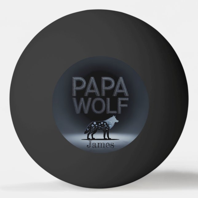Pelota De Ping Pong Personalized Papa Wolf Nature Silhouette (Anverso)