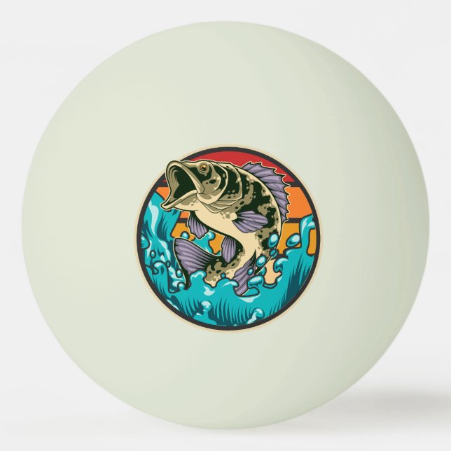 Pelota De Ping Pong Pesca de arenales retro de largemouth Bass (Anverso)