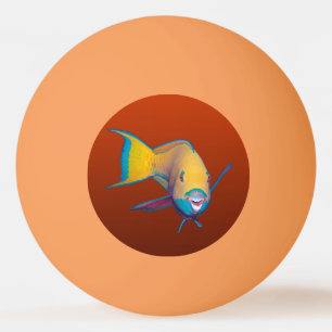 Pelota De Ping Pong Pez loro - Diseño abstracto - Recortado de la foto