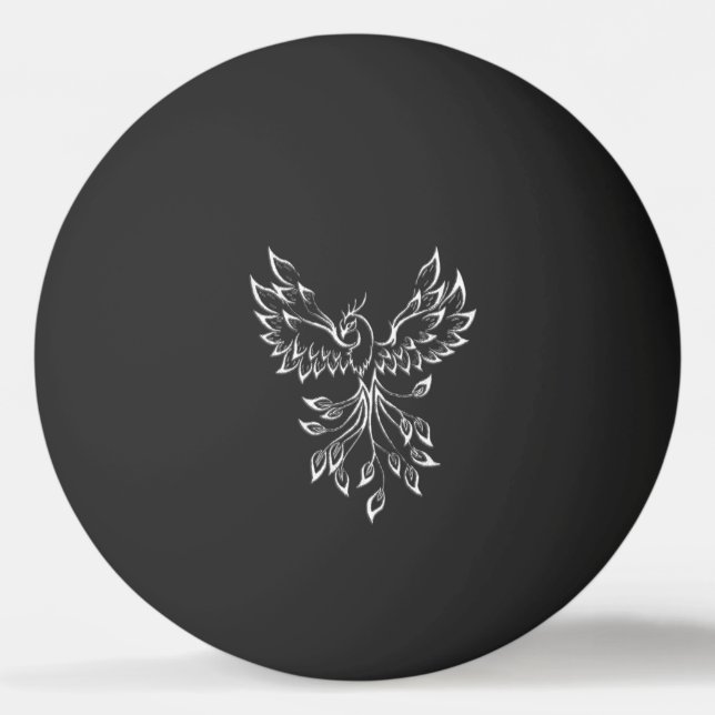 Pelota De Ping Pong Phoenix Rises en Negro (Anverso)