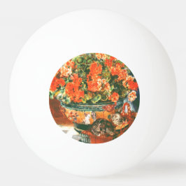 Pelota De Ping Pong Pierre-Auguste Renoir Geraniums And Cats
