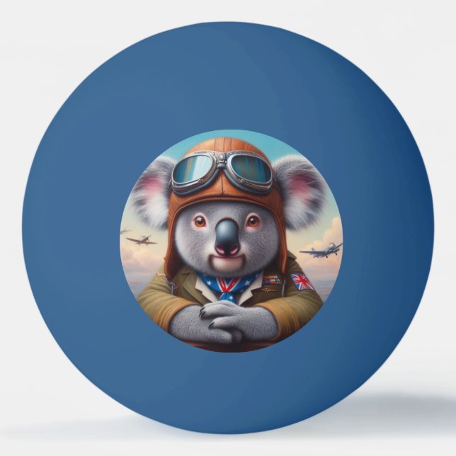 Pelota De Ping Pong Piloto de avión de Koala (Anverso)