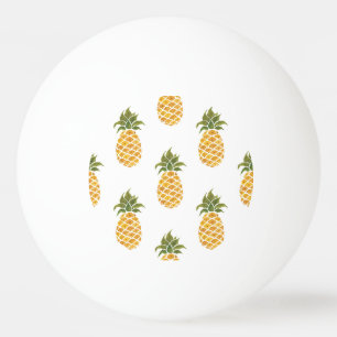 Pelota De Ping Pong Piñas pintadas a mano, fondo de acuarela.