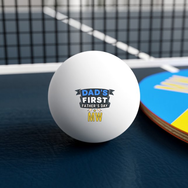 Pelota De Ping Pong Ping Pong Ball, el primer día del padre de papá (A fun gift for Dad celebrating his first Father's Day. Add his initials)
