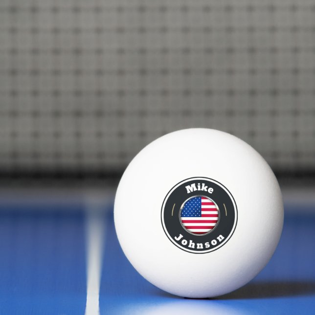 Pelota De Ping Pong Ping Pong Ball - Personalizado Bandera Americana a (Neto)