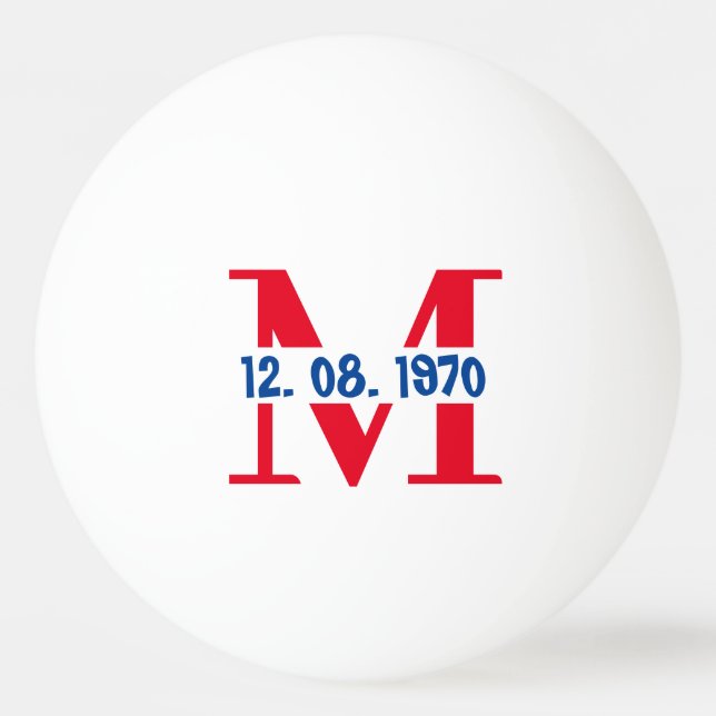 Pelota De Ping Pong Ping Pong, bandera estadounidense azul y roja pers (Anverso)