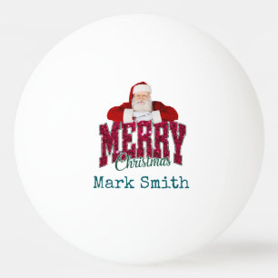 Pelota De Ping Pong Ping Pong con Santa Claus Feliz Navidad