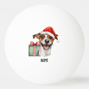 Pelota De Ping Pong Ping pong Feliz Navidad con Santa Dog