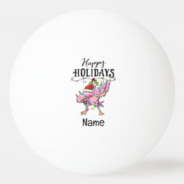 Pelota De Ping Pong Ping pong Flamingo con Navidades de Santa Hat