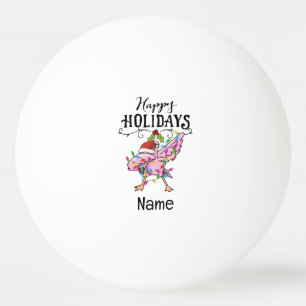 Pelota De Ping Pong Ping pong Flamingo con Navidades de Santa Hat