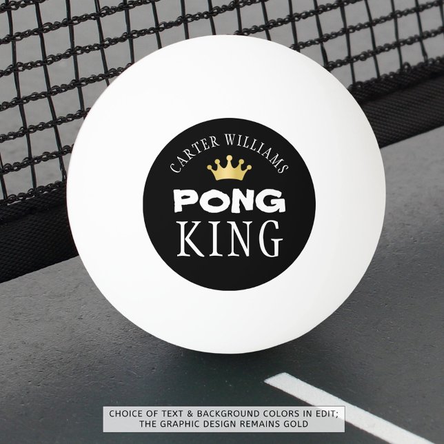 Pelota De Ping Pong PING PONG KING Gold Crown Personalizado Negro (Subido por el creador)
