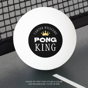 Pelota De Ping Pong PING PONG KING Gold Crown Personalizado Negro