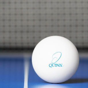 Pelota De Ping Pong Ping Pong Paddle en monogramo azul claro