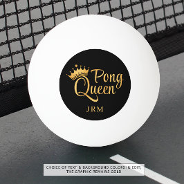 Pelota De Ping Pong Ping Pong Queen Black Gold Name