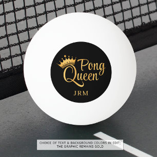 Pelota De Ping Pong Ping Pong Queen Black Gold Name