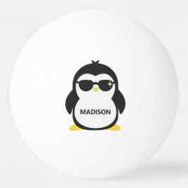 Pelota De Ping Pong Pingüino fresco de nombre personalizado
