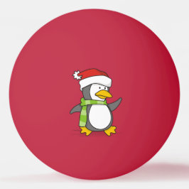 Pelota De Ping Pong Pingüino navidad caminando sobre la nieve