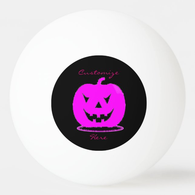 Pelota De Ping Pong Pink Jack o'lantern Halloween Thunder_Cove (Anverso)