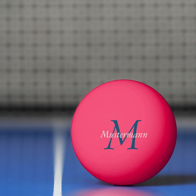Pelota De Ping Pong Pink personalisiert mit Monogramm (Neto)