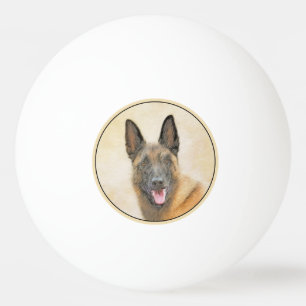 Pelota De Ping Pong Pintura belga malinois - Arte de perro original