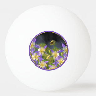 Pelota De Ping Pong Pintura Colorado Blue Columbine - Arte Original