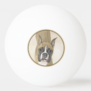 Pelota De Ping Pong Pintura De Boxer - Arte De Perro Original Cuto