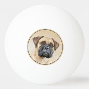 Pelota De Ping Pong Pintura de Bullmastiff - Arte de Perro Original.