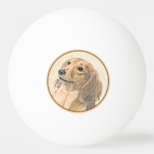Pelota De Ping Pong Pintura de Dachshund (de cabello largo) - Arte Per