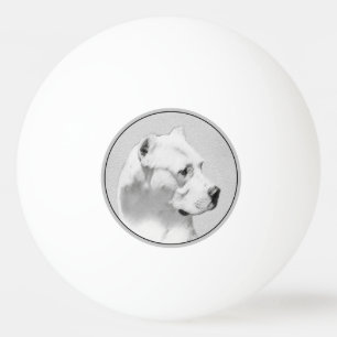 Pelota De Ping Pong Pintura de Dogo Argentino - Arte original del perr